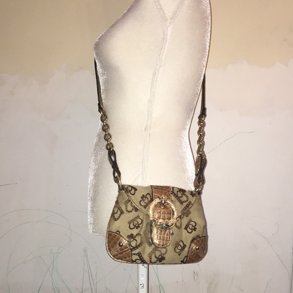 Kathy Van Zeeland Gold Chain Crossbody Purse